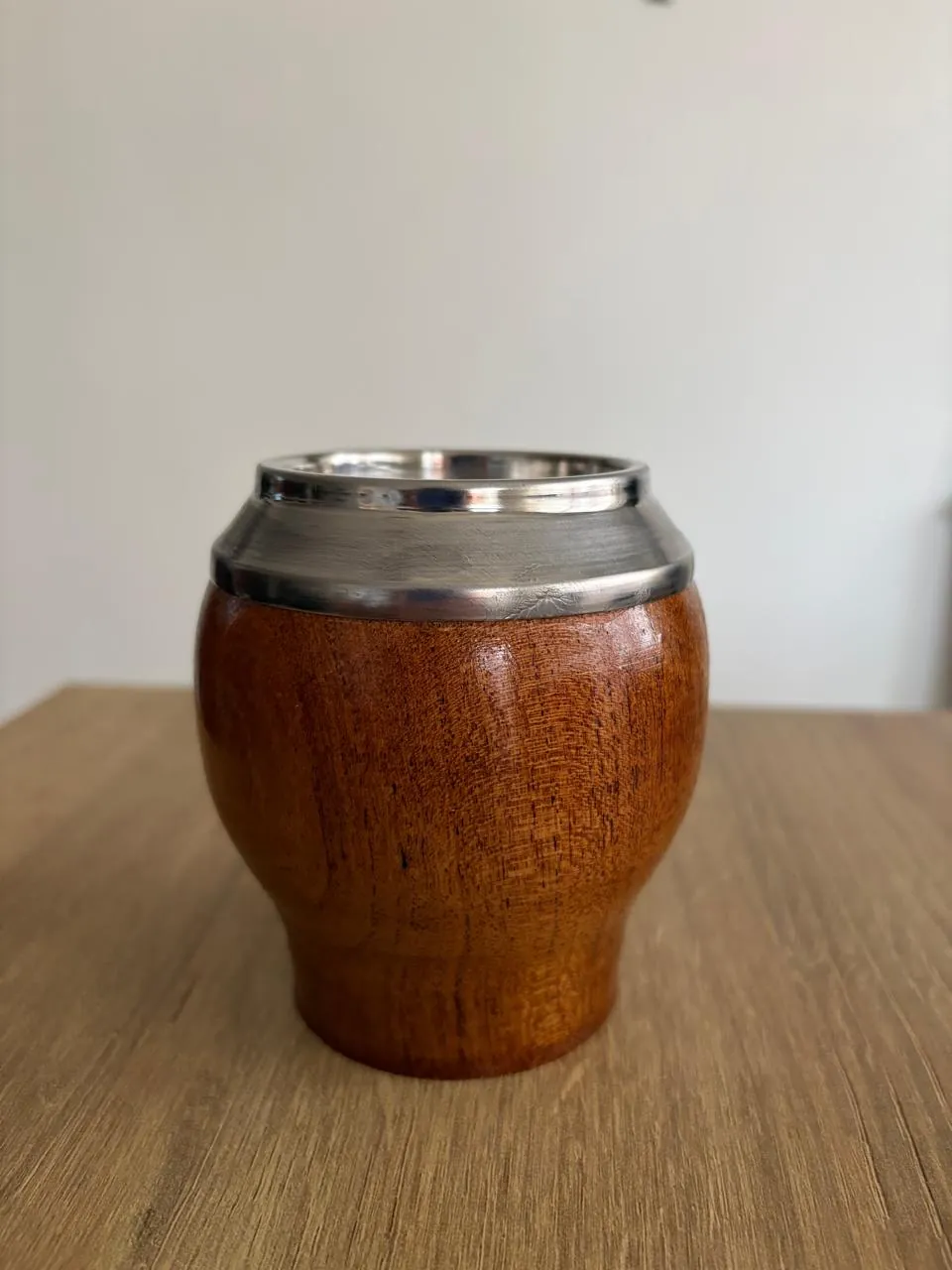 Mate torpedo de madera con virola de alpaca
